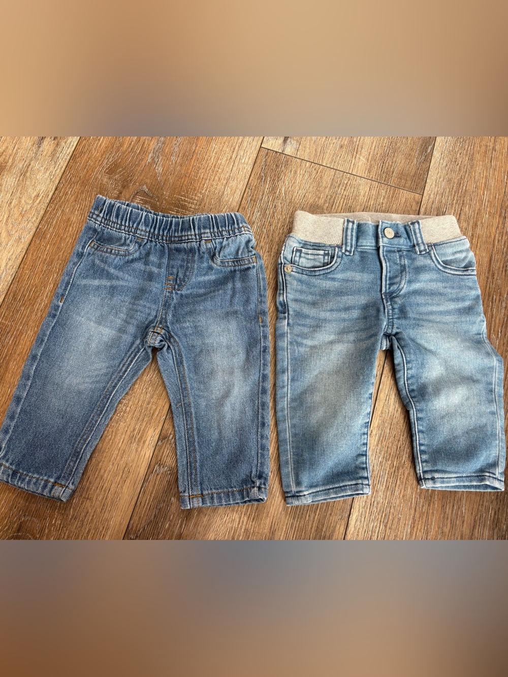 Wrangler baby gap Light and Medium Blue Denim Pull-On Jeans Duo